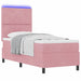 Pat cu arcuri cu saltea cu headboard Roz 80 x 200 cm Catifea - WALTI WALTI