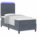 Pat cu arc LED cu headboard Gri închis 90 x 190 cm Catifea - WALTI WALTI