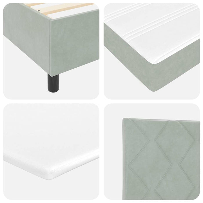 Pat cu arc LED cu headboard Gri deschis 100 x 200 cm Catifea WALTI