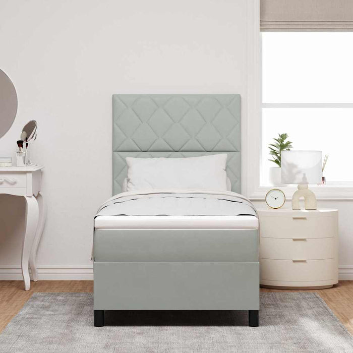 Pat cu arc LED cu headboard Gri deschis 100 x 200 cm Catifea WALTI