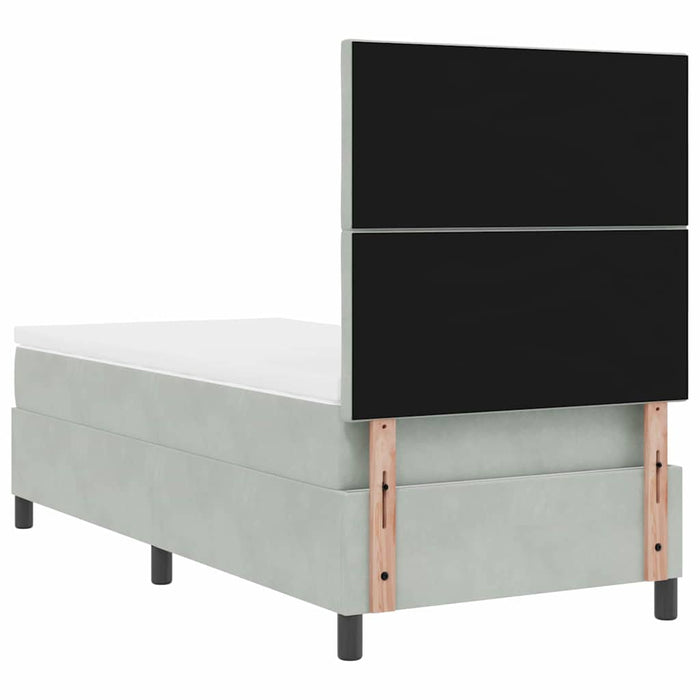 Pat cu arc LED cu headboard Gri deschis 100 x 200 cm Catifea WALTI
