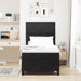 Pat cu arcuri cu saltea cu headboard Negru 100 x 200 cm Catifea - WALTI WALTI