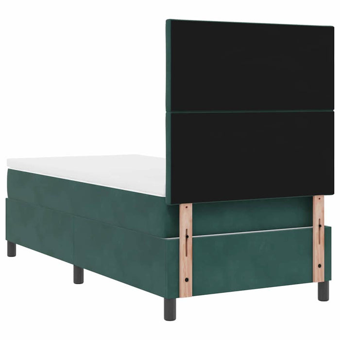 Pat cu arc LED cu headboard Verde închis 100 x 200 cm Catifea WALTI
