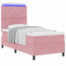 Pat cu arc LED cu headboard Roz 100 x 200 cm Catifea - WALTI WALTI
