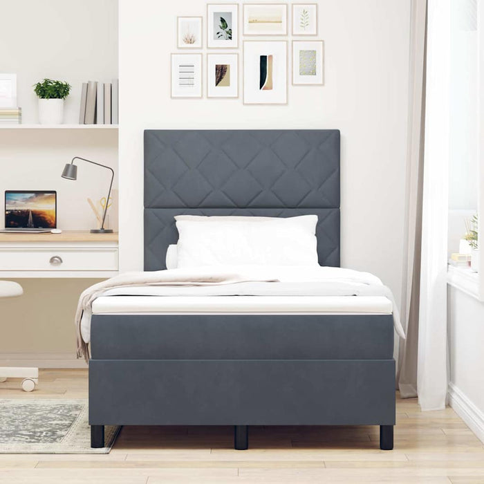 Pat cu arc LED cu headboard Gri închis 120 x 190 cm Catifea WALTI