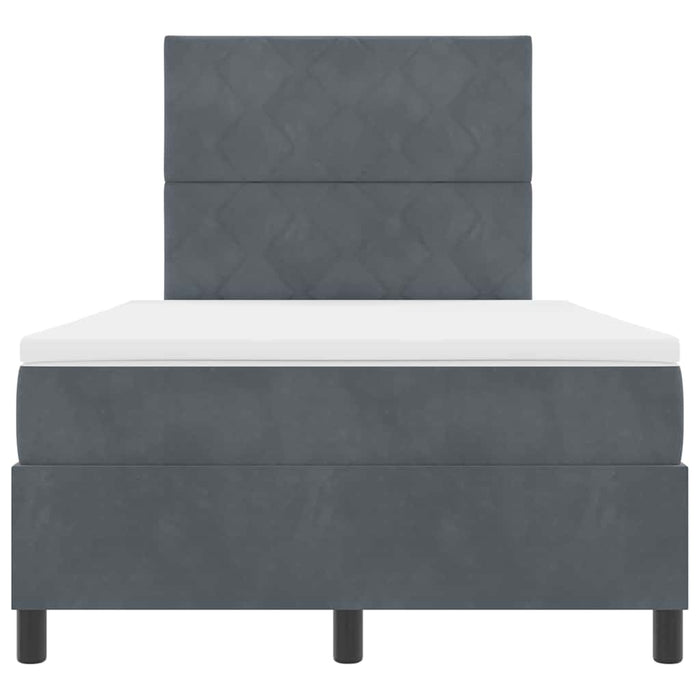Pat cu arc LED cu headboard Gri închis 120 x 190 cm Catifea WALTI