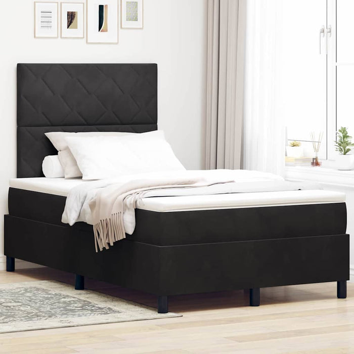 Pat cu arc LED cu headboard Negru 120 x 190 cm Catifea - WALTI WALTI