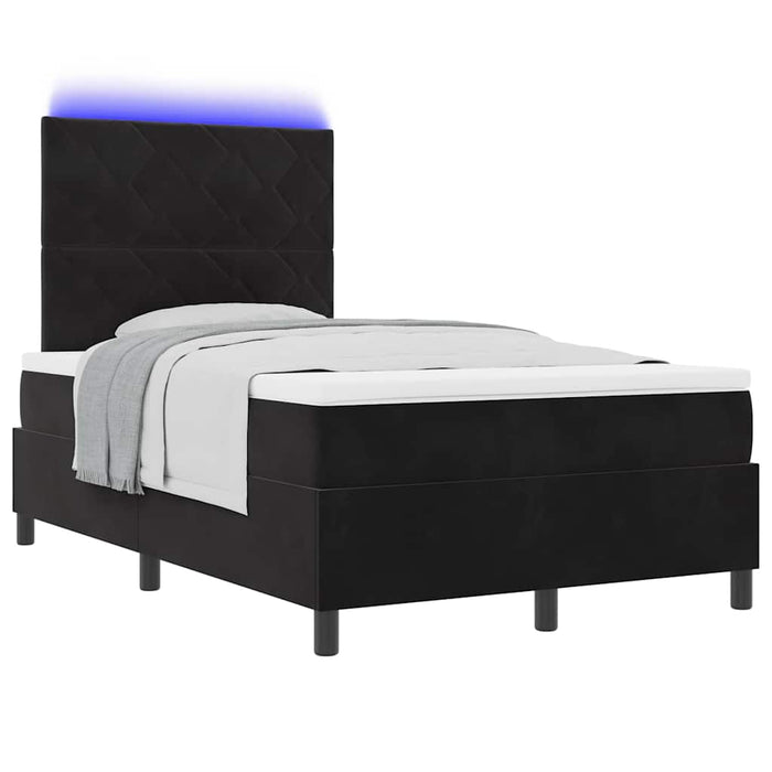 Pat cu arc LED cu headboard Negru 120 x 190 cm Catifea - WALTI WALTI