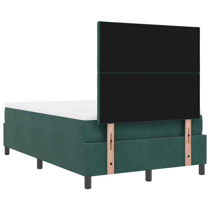 Pat cu arc LED cu saltea Verde închis 120 x 190 cm Catifea WALTI