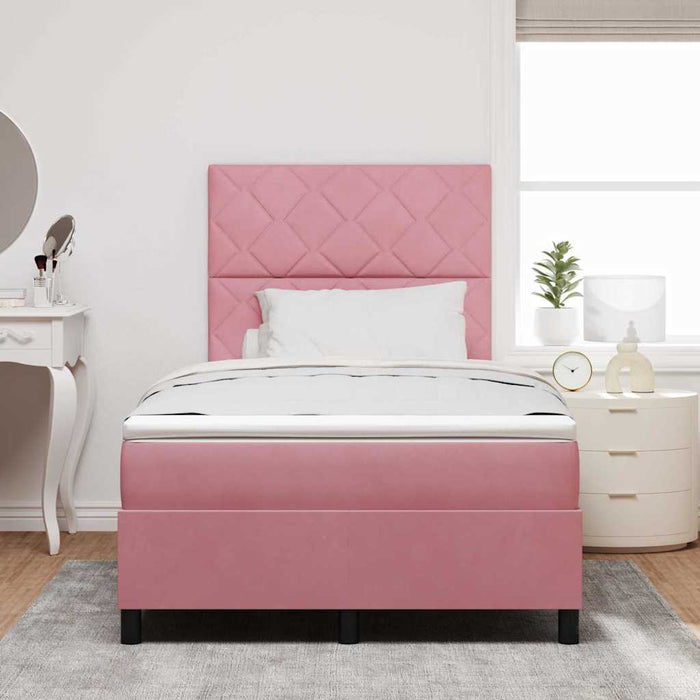 Pat cu arc LED cu headboard Roz 120 x 190 cm Catifea WALTI
