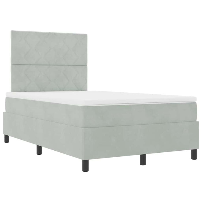 Pat cu arc LED cu headboard Gri deschis 120 x 200 cm Catifea WALTI