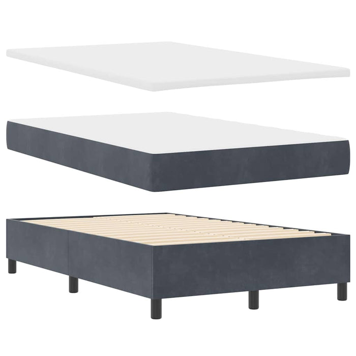 Pat cu arc LED cu headboard Gri închis 120 x 200 cm Catifea WALTI