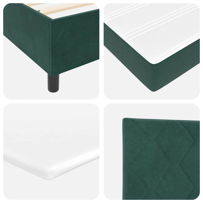 Pat cu arc LED cu headboard Verde închis 120 x 200 cm Catifea WALTI