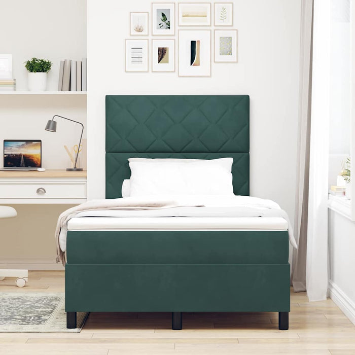 Pat cu arc LED cu headboard Verde închis 120 x 200 cm Catifea WALTI