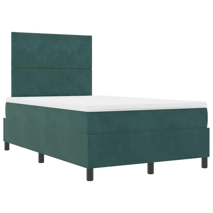 Pat cu arc LED cu headboard Verde închis 120 x 200 cm Catifea WALTI