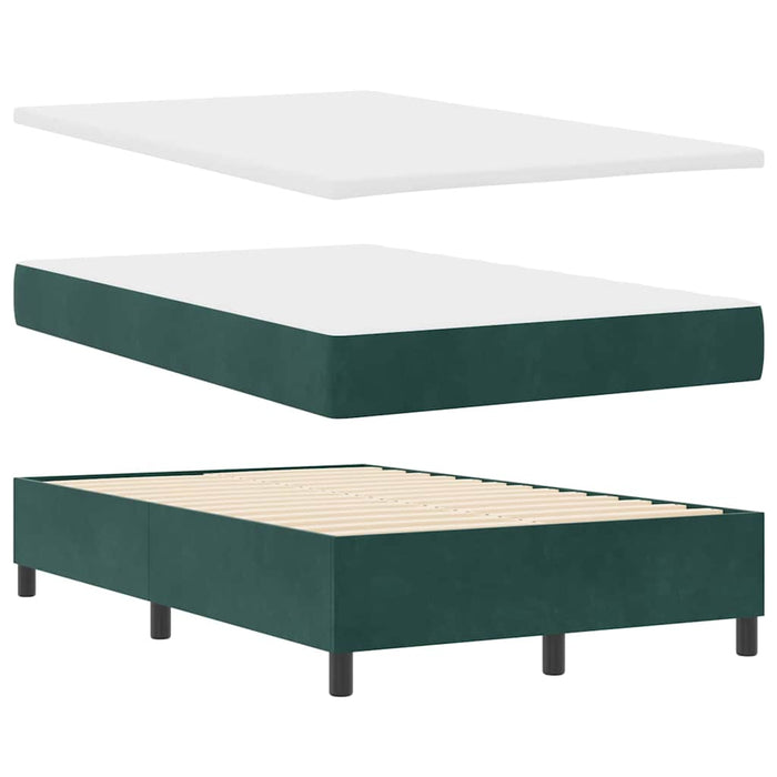 Pat cu arc LED cu headboard Verde închis 120 x 200 cm Catifea WALTI