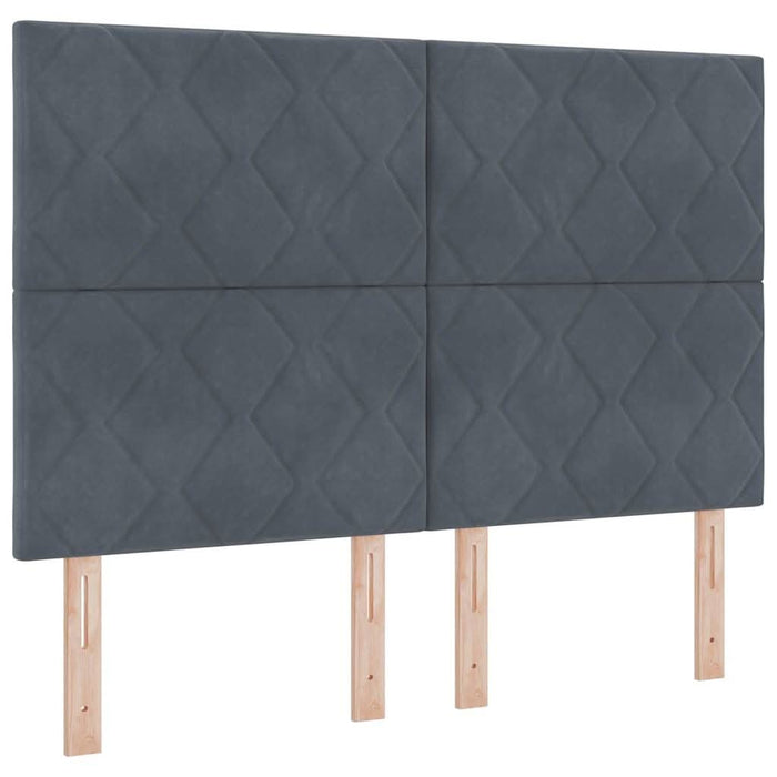 Pat cu arc LED cu headboard Gri închis 140 x 200 cm Catifea WALTI