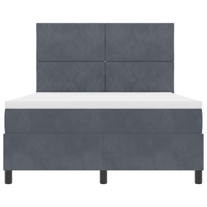 Pat cu arc LED cu headboard Gri închis 140 x 200 cm Catifea WALTI