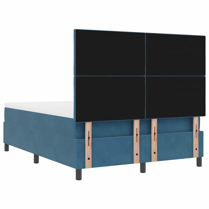 Pat cu arc LED Albastru închis 140 x 200 cm Catifea WALTI