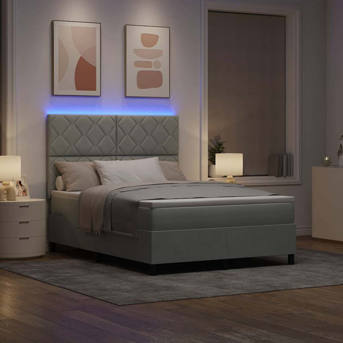 Pat cu arc LED cu headboard Gri deschis 160 x 200 cm Catifea WALTI