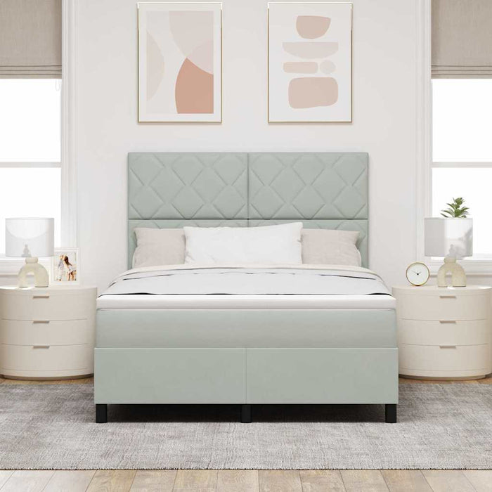 Pat cu arc LED cu headboard Gri deschis 160 x 200 cm Catifea WALTI