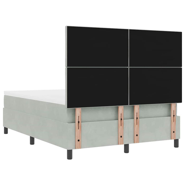 Pat cu arc LED cu headboard Gri deschis 160 x 200 cm Catifea WALTI