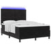 Pat cu arc LED cu headboard Negru 160 x 200 cm Catifea - WALTI WALTI