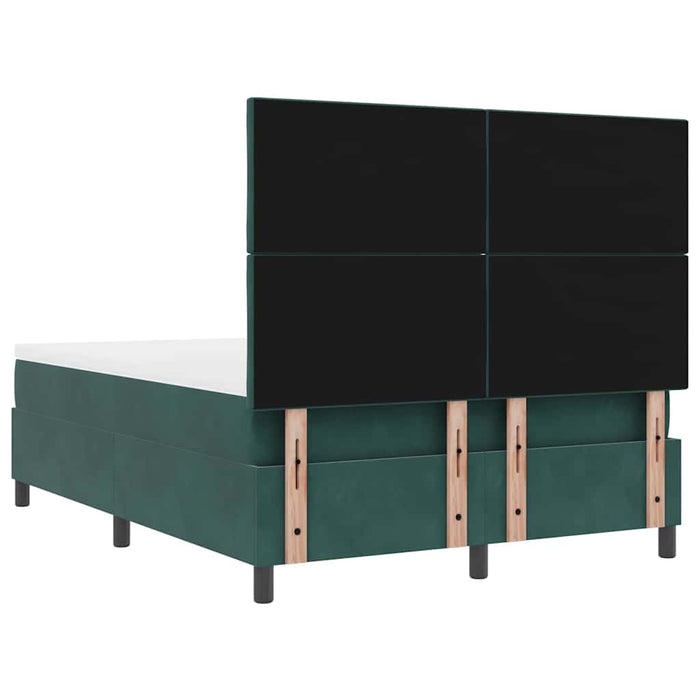 Pat cu arc LED cu headboard Verde închis 160 x 200 cm Catifea WALTI