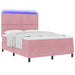 Pat cu arc LED cu headboard Roz 160 x 200 cm Catifea - WALTI WALTI