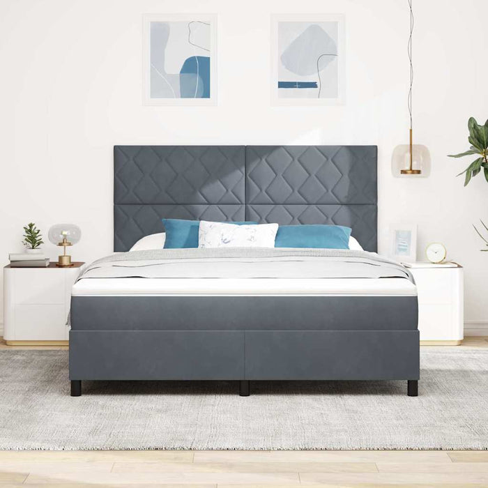 Pat cu arc LED cu headboard Gri închis 180 x 200 cm Catifea WALTI