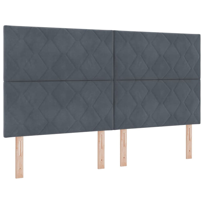 Pat cu arc LED cu headboard Gri închis 180 x 200 cm Catifea WALTI
