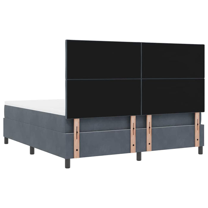 Pat cu arc LED cu headboard Gri închis 180 x 200 cm Catifea WALTI