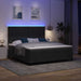 Pat cu arc LED cu headboard Negru 180 x 200 cm Catifea - WALTI WALTI