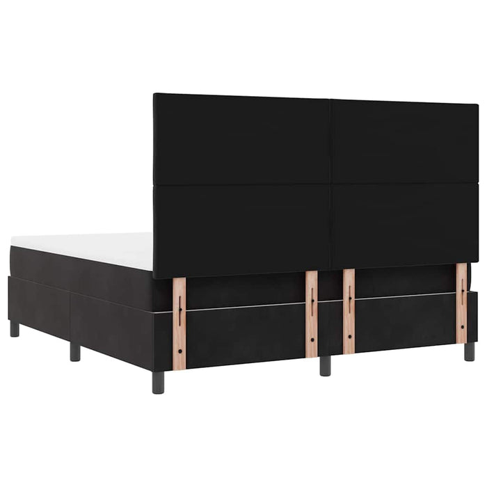 Pat cu arc LED cu headboard Negru 180 x 200 cm Catifea - WALTI WALTI