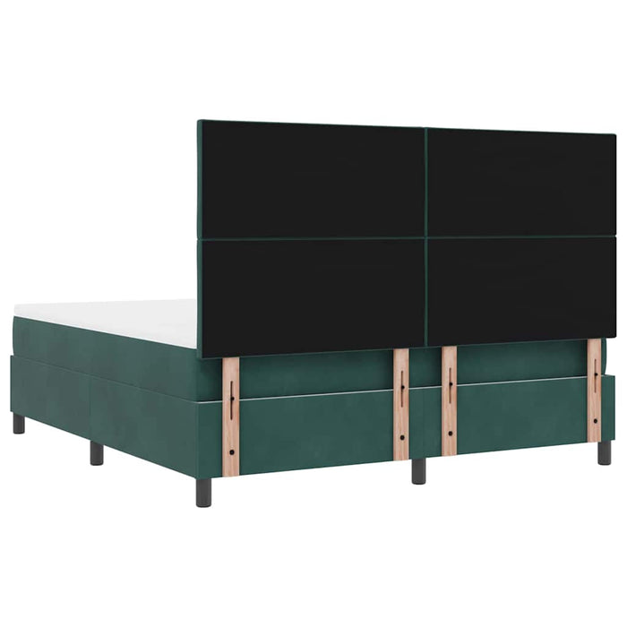Pat cu arc LED cu headboard Verde închis 180 x 200 cm Catifea WALTI