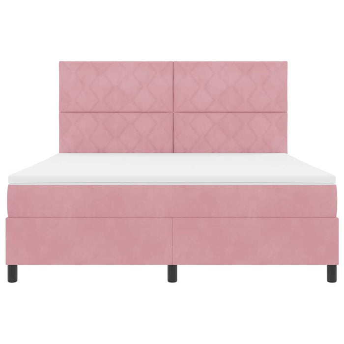 Pat cu arc LED cu headboard Roz 180 x 200 cm Catifea WALTI