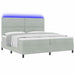 Pat cu arc LED cu headboard Gri deschis 200 x 200 cm Catifea - WALTI WALTI