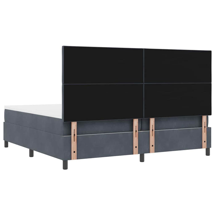 Pat cu arc LED cu headboard Gri închis 200 x 200 cm Catifea WALTI