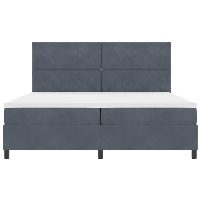 Pat cu arc LED cu headboard Gri închis 200 x 200 cm Catifea WALTI