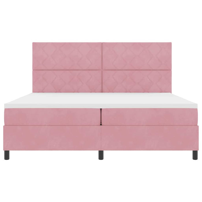 Pat cu arc LED cu headboard Roz 200 x 200 cm Catifea WALTI