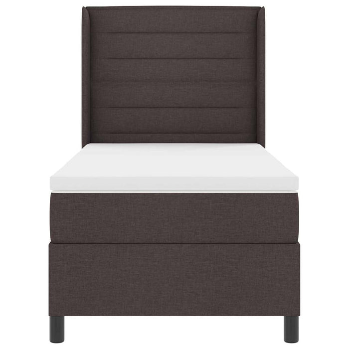 Pat cu arc LED cu saltea Maro închis 80 x 200 cm țesătură - WALTI WALTI