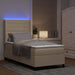 Pat cu arc LED cu saltea cu headboard Crem 80 x 200 cm țesătură - WALTI WALTI