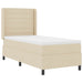 Pat cu arc LED cu saltea cu headboard Crem 80 x 200 cm țesătură - WALTI WALTI