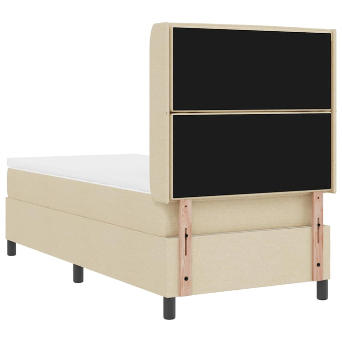 Pat cu arc LED cu saltea cu headboard Crem 80 x 200 cm țesătură - WALTI WALTI