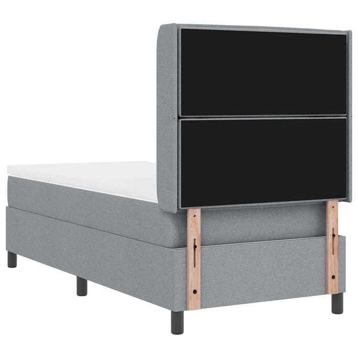 Pat cu arc LED cu saltea Gri deschis 90 x 190 cm țesătură WALTI