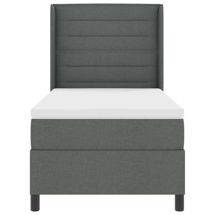 Pat cu arc LED cu saltea Gri închis 90 x 200 cm țesătură - WALTI WALTI