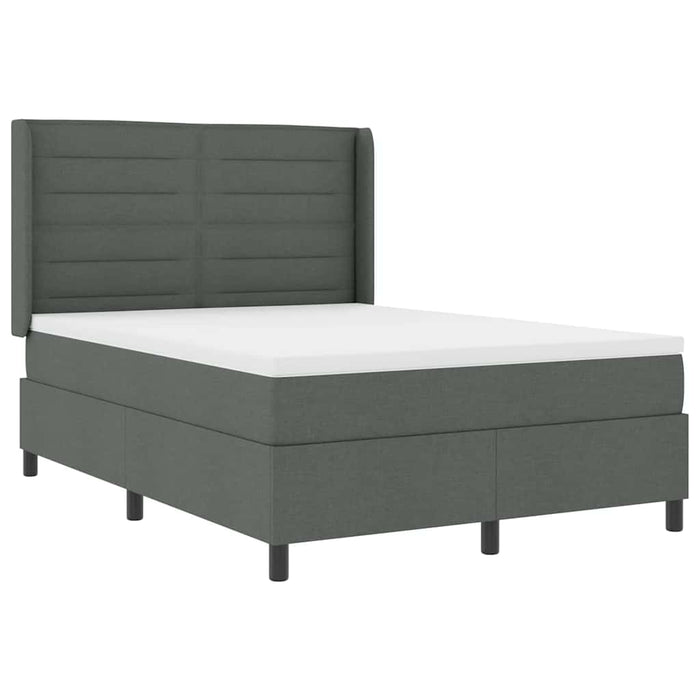 Pat cu arc LED cu saltea Gri închis 140 x 200 cm țesătură - WALTI WALTI