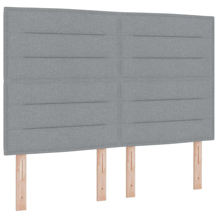 Pat cu arc LED cu saltea Gri deschis 160 x 200 cm țesătură - WALTI WALTI