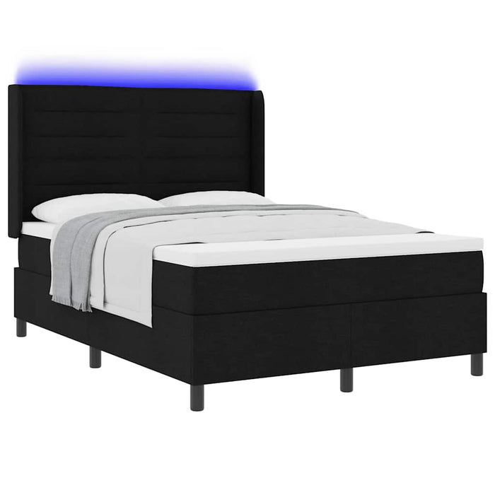 Pat cu arc LED cu saltea Negru 160 x 200 cm țesătură - WALTI WALTI