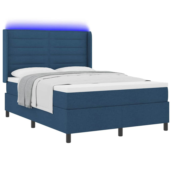 Pat cu arc LED cu saltea albastru 160 x 200 cm țesătură - WALTI WALTI